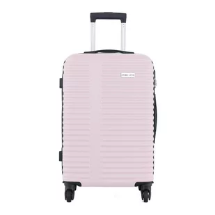 Walizka kabinowa  w poziome paski 22" - jasny róż Semi Line - Walizki - miniaturka - grafika 1