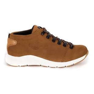 Damskie buty trekkingowe skóra 674BB brązowe - ButBal - Półbuty damskie - miniaturka - grafika 1