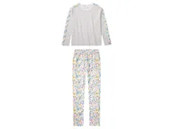 Piżamy dla dziewczynek - pepperts!® Piżama dziecięca z bawełną organiczną (koszulka + spodnie) (Szary/ biały, 146/152) - miniaturka - grafika 1