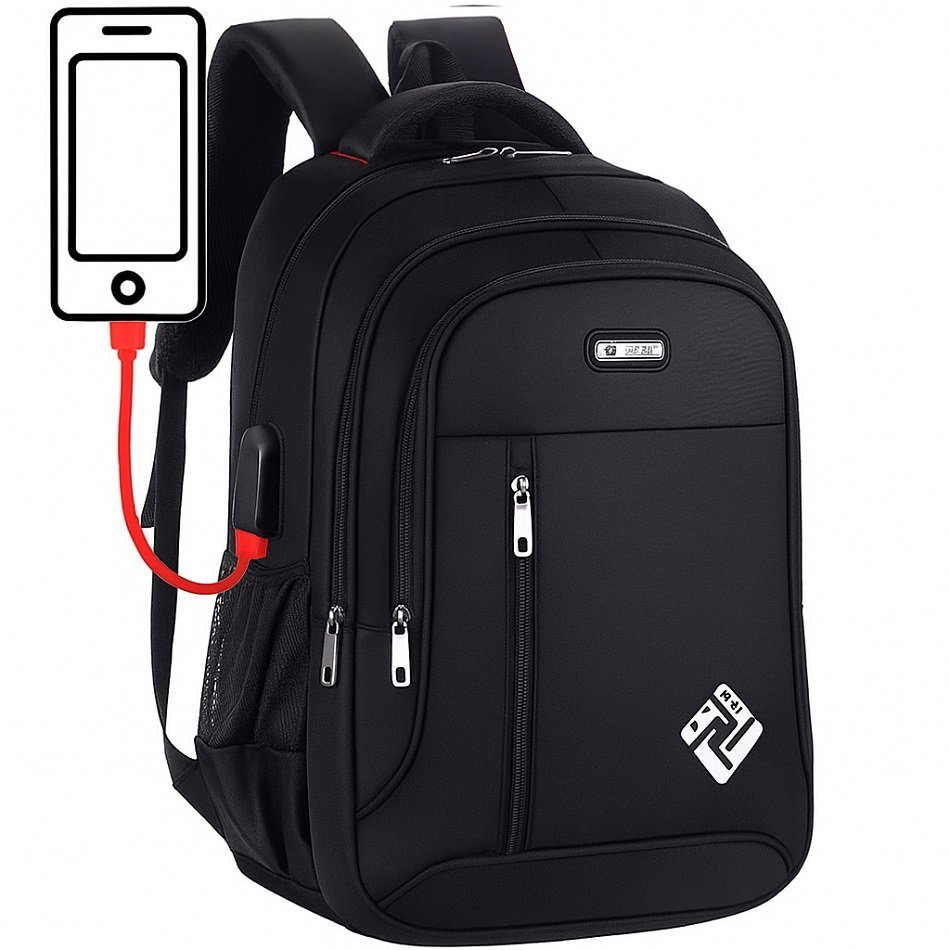 Plecak z portem USB 30 l szkolny podróżny na laptopa wodoodporny