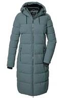 Płaszcze damskie - killtec Damski pikowany płaszcz/płaszcz funkcyjny o wyglądzie puchu z kapturem KOW 56 WMN QLTD CT, niebiesko-szary, 36, 41810-000 - miniaturka - grafika 1