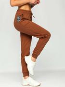 Spodnie sportowe damskie - Czekoladowe spodnie dresowe damskie Denley VE34 - miniaturka - grafika 1