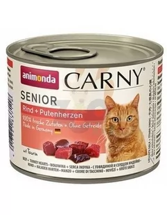 Animonda Cat Carny Senior smak: wołowina i serca indyka 6 x 200g - Mokra karma dla kotów - miniaturka - grafika 1