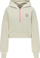 Bluzy damskie - ocy Damska bluza z kapturem 82733737, szara oliwkowa, L, szara oliwka, L - miniaturka - grafika 1