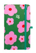 Kalendarze - Dik Kalendarz 2026 kieszonkowy tygodniowy Kwiaty na zielonym tle - kalendarz - miniaturka - grafika 1