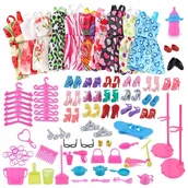 Lalki dla dziewczynek - Xxl Mega Zestaw Ubranka I Dodatki Dla Lalek 85Szt! - miniaturka - grafika 1