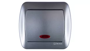 Kontakt Simon Wyłącznik ścienny Akord jednobiegunowy z podśw. AW1L/26 aluminium - Wyłączniki światła i elektryczne - miniaturka - grafika 1