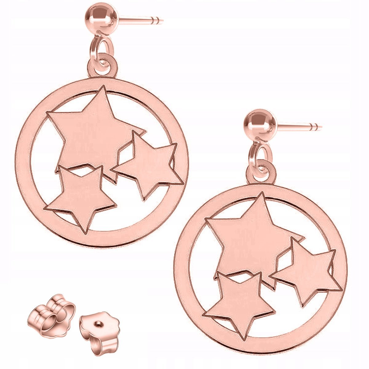 Kolczyki Pozłacane z Gwiazdkami Blaszki Gwiazdy Gwiazdki Gwiazda SREBRO 925