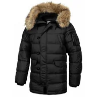 Odzież taktyczna i umundurowanie - Zimowa Kurtka Parka z kapturem Pit Bull Kingston II '24 - Czarna  M - miniaturka - grafika 1