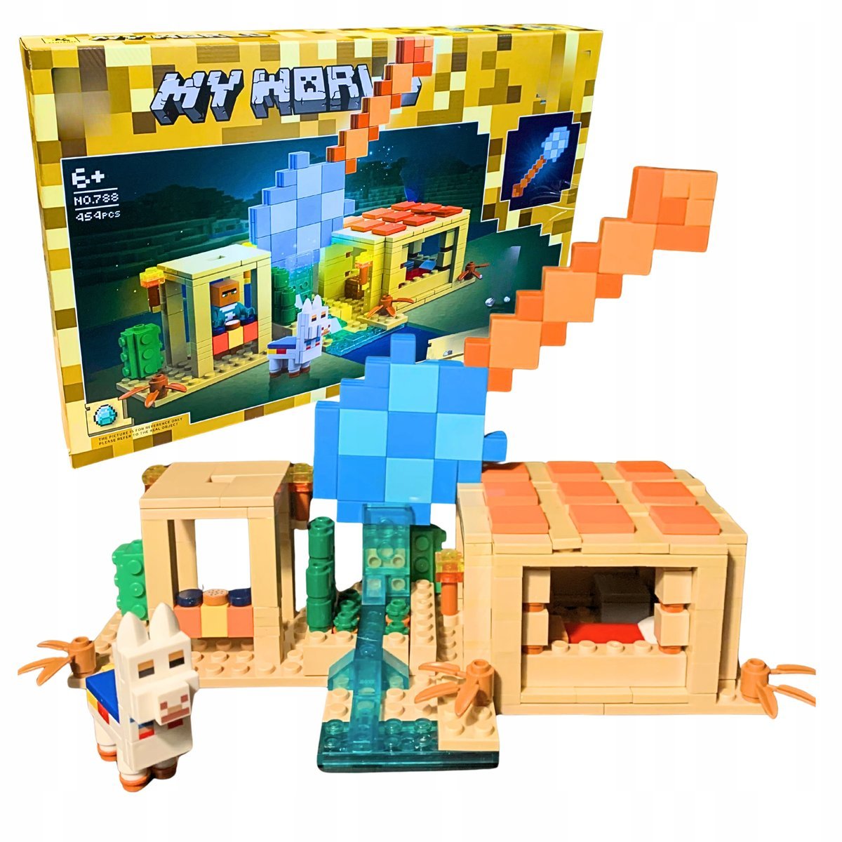 Klocki Minecraft Zamek Chatka Zestaw Gamingowy Klocków Domek Pustynia