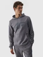 Bluzy sportowe męskie - Męska bluza dresowa nierozpinana z kapturem 4F 4FWMM00TSWSM1464 - szara - miniaturka - grafika 1