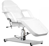 Fotele kosmetyczne - Fotel kosmetyczny hydrauliczny obrotowy spa biały leżanka - miniaturka - grafika 1