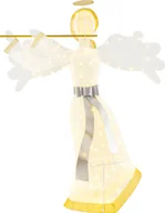 Ozdoby bożonarodzeniowe - Duży podświetlany anioł bożonarodzeniowy COSTWAY, dekoracja świąteczna ze 100 ciepłymi białymi światłami LED, figurka bożonarodzeniowa, oświetlenie świąteczne na zewnątrz i do wnętrz - miniaturka - grafika 1