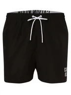 Spodenki męskie - Calvin Klein Męskie spodenki kąpielowe Mężczyźni Sztuczne włókno czarny nadruk, M - miniaturka - grafika 1