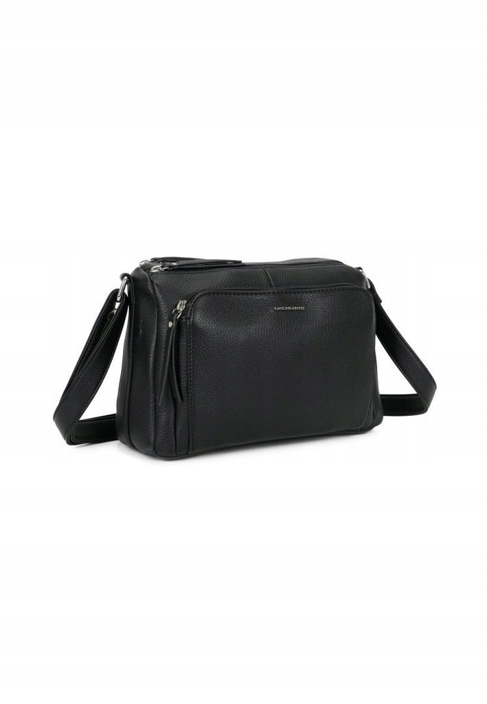 Zgrabna Dwukomorowa Czarna Listonoszka Luigisanto Praktyczna Torebka