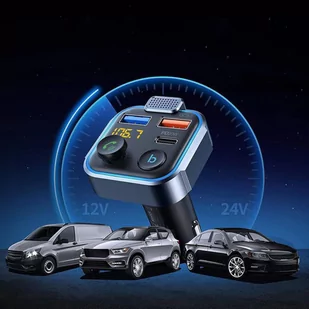 Transmiter FM P5 Bluetooth 5.0 2x USB + 1x PD USB-C czarny - Transmitery FM - miniaturka - grafika 6