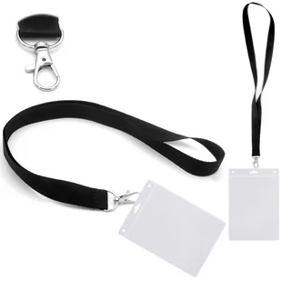 Identyfikator pionowy holder A6 przezroczysty targowy 115x150mm + smycz - Przybory szkolne - miniaturka - grafika 1