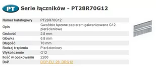 Bostitch Gwoździe Pt 280-70 Ring G12 2,2M - Gwoździe - miniaturka - grafika 1