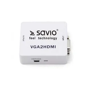 Savio Adapter VGA HDMI - Kable komputerowe i do monitorów - miniaturka - grafika 2
