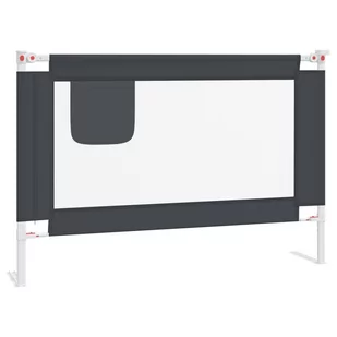 vidaXL Barierka do łóżeczka dziecięcego, ciemnoszara, 100x25 cm - Zabezpieczenia dla dzieci - miniaturka - grafika 1