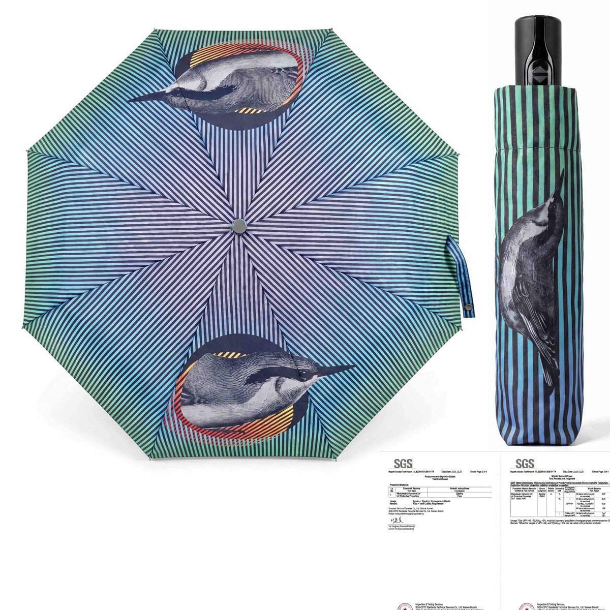 Automatyczna polska parasolka PARASOL przeciwdeszczowa i przeciwsłoneczna SPF50 certyfikat