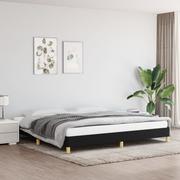 Łóżka - Lumarko Rama łóżka, czarna, 200x200 cm, obita tkaniną - miniaturka - grafika 1