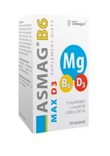 Farmapol Asmag B6 MAX D3 x 50 tabl - Witaminy i minerały - miniaturka - grafika 1