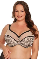 Biustonosze - Biustonosz półusztywniany Gaia 1234M Alia Maxi beżowo-czarny - miniaturka - grafika 1