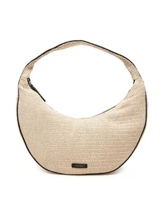 Calvin Klein Torebka Pinched Raffia Large Shoulder Ba LV04F3060G Beżowy - Torebki damskie - miniaturka - grafika 1