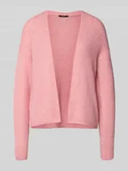 Swetry damskie - Kardigan z prążkowanymi wykończeniami - miniaturka - grafika 1