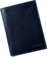 Portfele - Bartex BARTEX 1019M-ID skórzany portfel męski granat RFID Travel 1019M - miniaturka - grafika 1