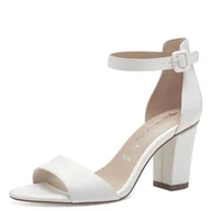 Moda i Uroda OUTLET - Tamaris Damskie sandały 1-28326-42 z obcasem, biały, 39 eu - miniaturka - grafika 1