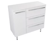 Szafki łazienkowe - Szafka Stojąca Z Blatem ATH 90 cm K Prawa - Biały Mat - Uchwyty Chromowane - miniaturka - grafika 1