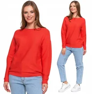 Swetry damskie - SWETER DAMSKI KLASYCZNY DZIANINOWY Z WISKOZY DŁUGI RĘKAW LUŹNY MORAJ XL RED - miniaturka - grafika 1