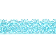 Dodatki do ciast w proszku - Koronka Na Tort 06 Niebieska Z Masy Cukrowej - miniaturka - grafika 1