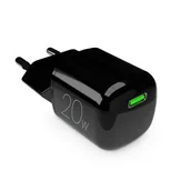 Ładowarki do telefonów - PURO MiniPro Wall Charger GaN - Ładowarka sieciowa 1 x USB-C 20W PD (czarny) - miniaturka - grafika 1