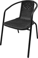 Fotele i krzesła ogrodowe - kontrast Krzesło ogrodowe na taras balkon LORETTO czarny - miniaturka - grafika 1
