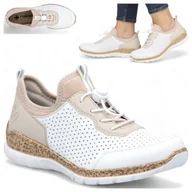 Półbuty damskie - Półbuty Damskie Sportowe Rieker Wygodne Sneakersy Lekkie Białe modne Półbuty Damskie Sportowe 39 Rieker Wygodne Sneakersy Lekkie Białe modne - miniaturka - grafika 1