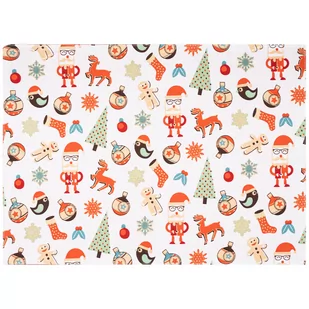 Świąteczna podkładka Krasnale i choinki, 33 x 45 cm - Obrusy i serwetki - miniaturka - grafika 1