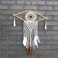 Dekoracje domu - Ochronny Dreamcatcher - Makrama Evil Eye - Brązowy - miniaturka - grafika 1