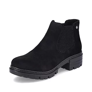 Botki damskie - Rieker Damskie buty Chelsea Boots 76884, botki damskie, Czarny 00, 40 EU - grafika 1