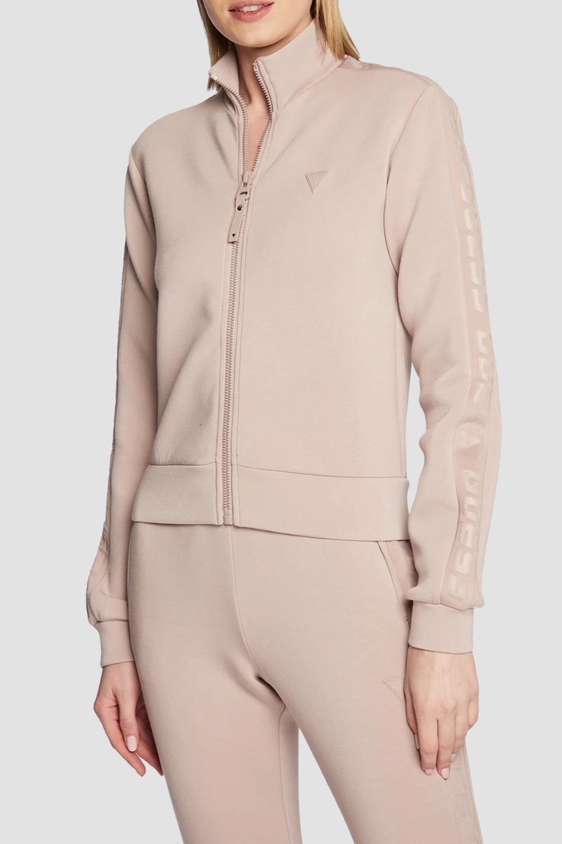 GUESS Różowa bluza rozpinana damska z lampasami New Allie Scuba M