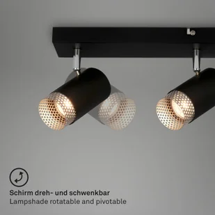 Briloner Reflektor sufitowy Plek GU10 czarny/srebrny 4-punktowy - Lampy sufitowe - miniaturka - grafika 2