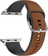 Akcesoria do smartwatchy - Beline Beline pasek Apple Watch Silico Leather 42/44/45/49mm brązowo-czarny /brown-black box - miniaturka - grafika 1