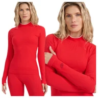 Pozostała odzież narciarska - Bielizna termoaktywna bezszwowa MERINO (góra) damska 4F 4FWAW25USEAF205-62S Czerwony XS/S - miniaturka - grafika 1