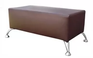 Pufy i podnóżki - Prostokątna pufa 80x40 cm na nóżkach - eko skóra brązowy - miniaturka - grafika 1
