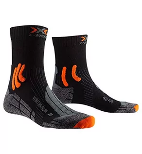 Skarpetki damskie - X-Socks Winter Run 4.0 damskie męskie skarpety do biegania, maratonu, treningu fitness, skarpety funkcyjne czarny black/dark grey melange/x-Orange 35-38 - grafika 1