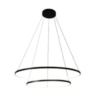 Lampy sufitowe - Dwupoziomowa lampa wisząca LED, obręcze PEN89424-60+90BK z serii HORIK - miniaturka - grafika 1