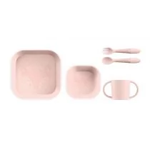 Miniland-Dolce Zestaw stołowy 5-częściowy kwadratowy Dolce - cukierkowy - Zestawy naczyń dla dzieci - miniaturka - grafika 1