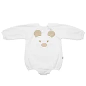 Rampersy - Hi Little One rampers niemowlęcy MIŚ OverSize BOHO White roz M Pom Pom - miniaturka - grafika 1